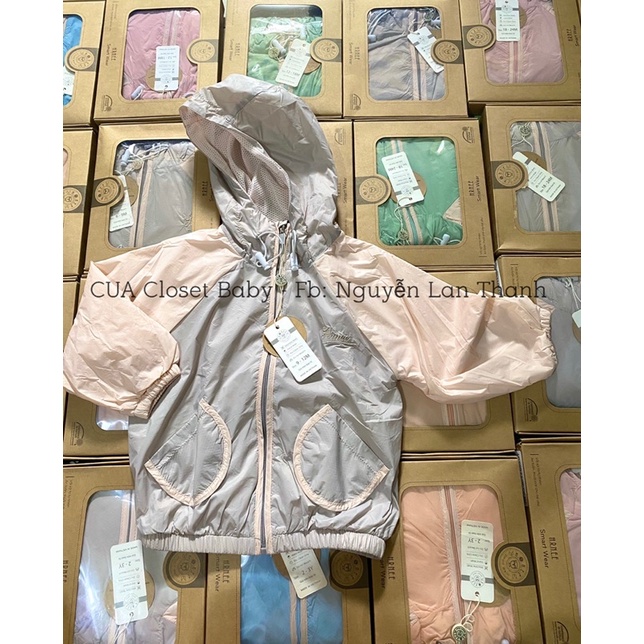Áo khoác gió 2 lớp Hrnee siêu mềm, tránh gió cho bé