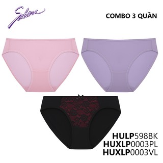 Combo 3 Quần Lót Lưng Vừa Cạp Ngắn Habpy Lady By Sabina HULP598BK+HUXLP0003PL+HUXLP0003VL