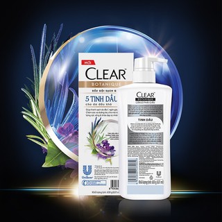 Dầu Gội Clear Botanique Sạch Gàu 650g 5 Tinh Dầu
