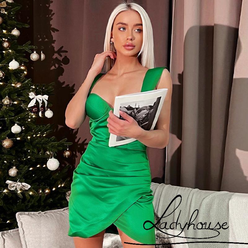 Đầm Ngắn Ôm Hông Không Tay Hở Lưng Màu Trơn Cho Nữ