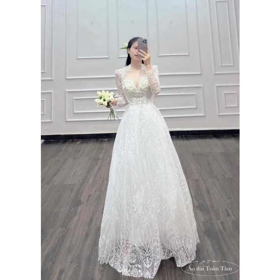 Cho thuê áo dài bưng quả đồng giá 90k không cọc chỉ tính tiền thuê