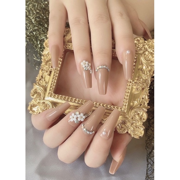 Móng tay giả dài,nailbox thiết kế,bộ 24 móng úp tay giả kèm keo