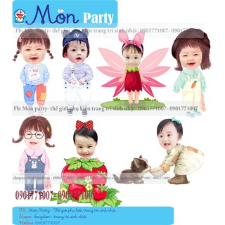 Chibi sinh nhật cho bé gái MIỄN PHÍ THIẾT KẾ Hình chibi trang trí sinh nhật cho bé gái thiết kế theo yêu cầu