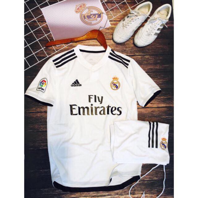Hàng F1 - Bộ quần áo bóng đá Real Madrid ( Real trắng sân nhà )
