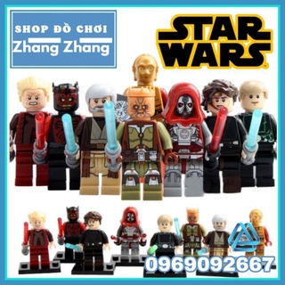 Xếp hình mô hình Star Wars gồm nhân vật Luke Skywalker - Maul - Darth Sidious - Anakin - C-3PO Minifigures POGO PG8021