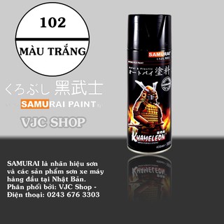 Chai sơn xịt sơn xe máy SAMURAI Mã 102 màu trắng