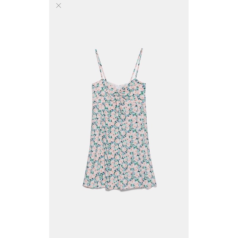 Váy 2 dây hoa hồng Zaraa canh sale, kèm ảnh thật