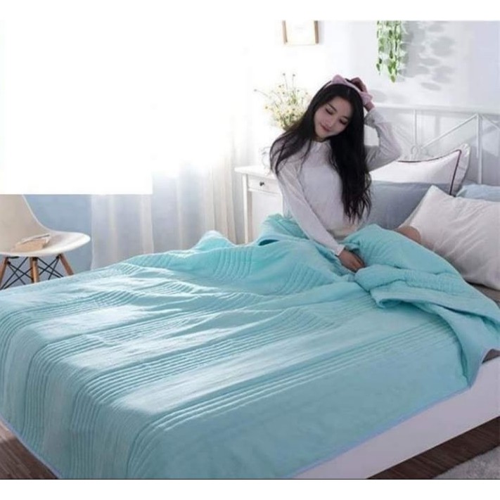 Chăn Hè Đũi Zara Home Siêu Mềm Thoáng, Chăn đũi kẻ caro xuất nhật size 2m x 2m3