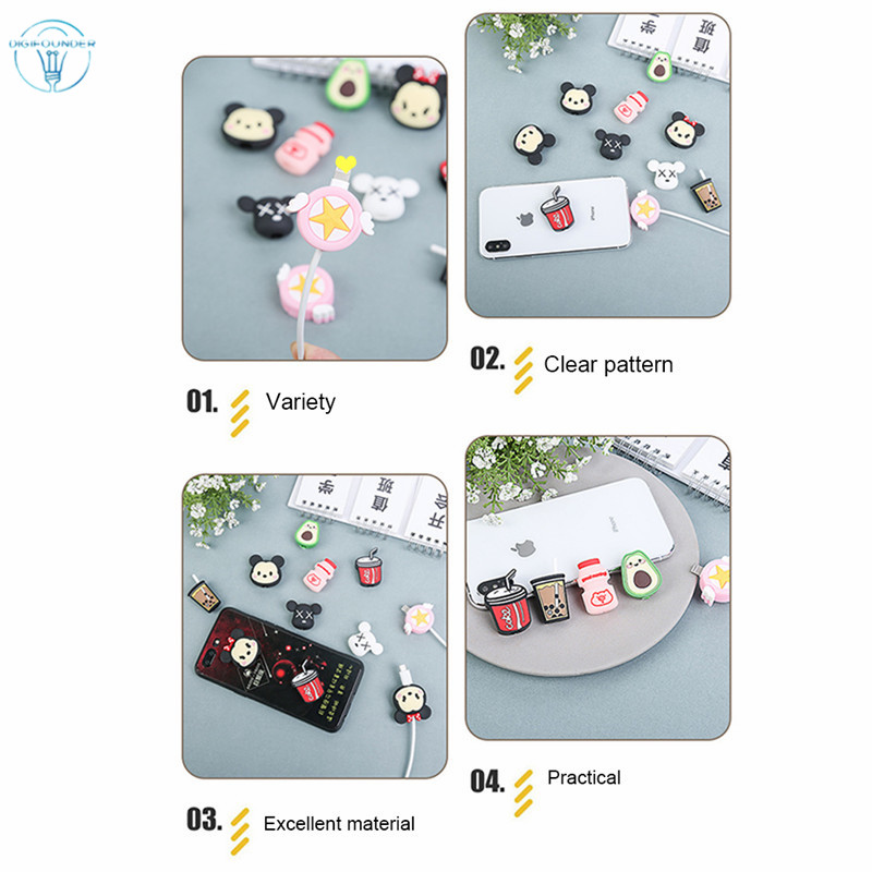 Đầu bảo vệ dây cáp USB sạc kiểu dáng hoạt hình dễ thương