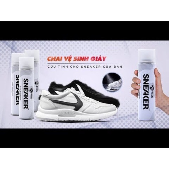 Bình xịt tại bọt vệ sinh giày Sneaker - Bình xịt trắng giày