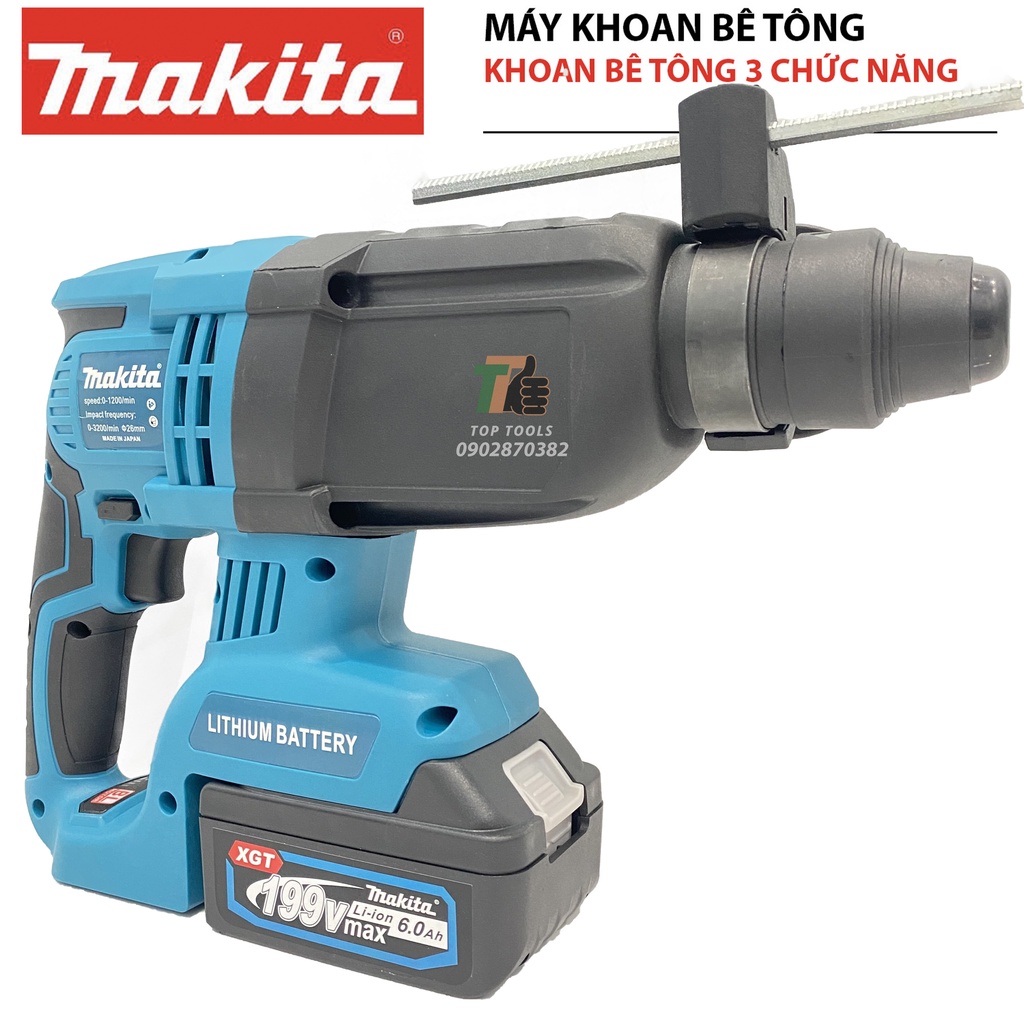 Khoan bê tông pin, Máy khoan bê tông Pin, Khoan bê tông 3 chức năng, hàng cao cấp, chân Pin thông dụng