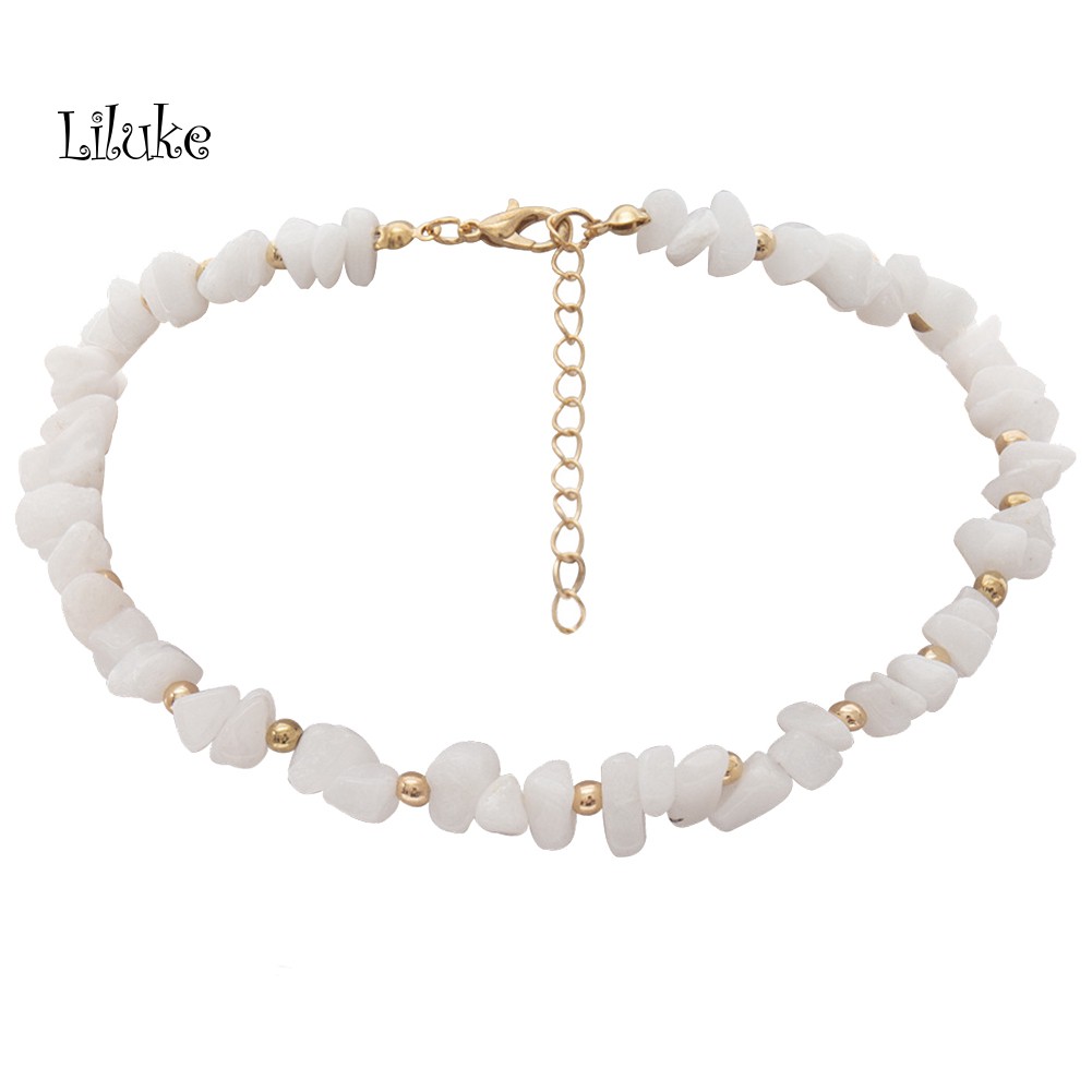 Vòng Cổ Choker Phối Hạt Đá Phong Cách Bohemian Cá Tính Cho Nữ