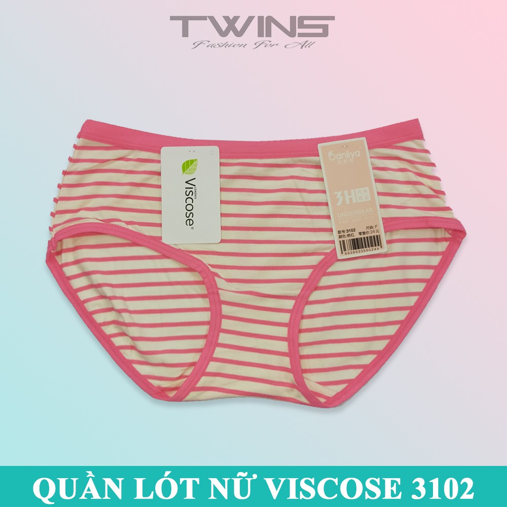 Quần lót nữ cotton cao cấp Viscose Banliya 3102 họa tiết sọc ngang chất liệu mềm mại thoáng mát freesize dưới 60kg