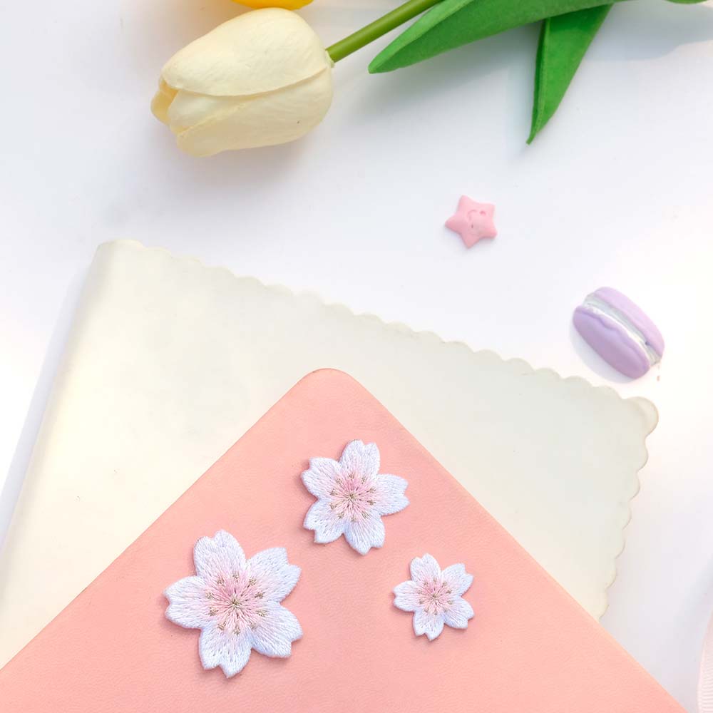 Miếng vá quần áo hình hoa anh đào xinh xắn đáng yêu