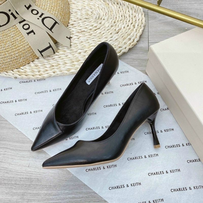 Giầy mũi nhọn gót nhọn 7 phân da mềm hàng Quảng châu