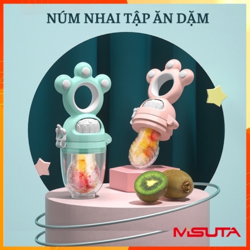 Túi tập nhai ăn dặm chống hóc kèm 3 đầu thay thế an toàn cho bé - MISUTA