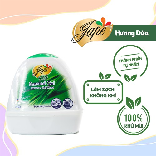 Sáp Thơm Khử Mùi Jape 838 Thơm Lâu Mùi Nhẹ Nhàng Tự Nhiên - Hương Dứa - 210g