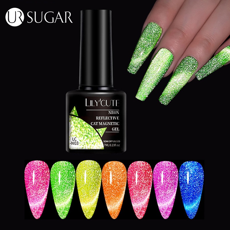 Gel sơn móng tay UR SUGAR uv từ tính màu dạ quang 7ml