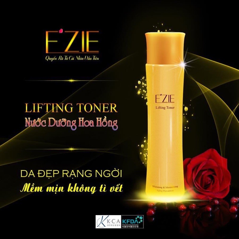 [EZIE Chính Hãng] Bộ 3 Vàng Chăm Sóc Da Ezie - Nước Dưỡng Hoa Hồng Ezie, Serum Vang 24k & collagen, Kem dưỡng da