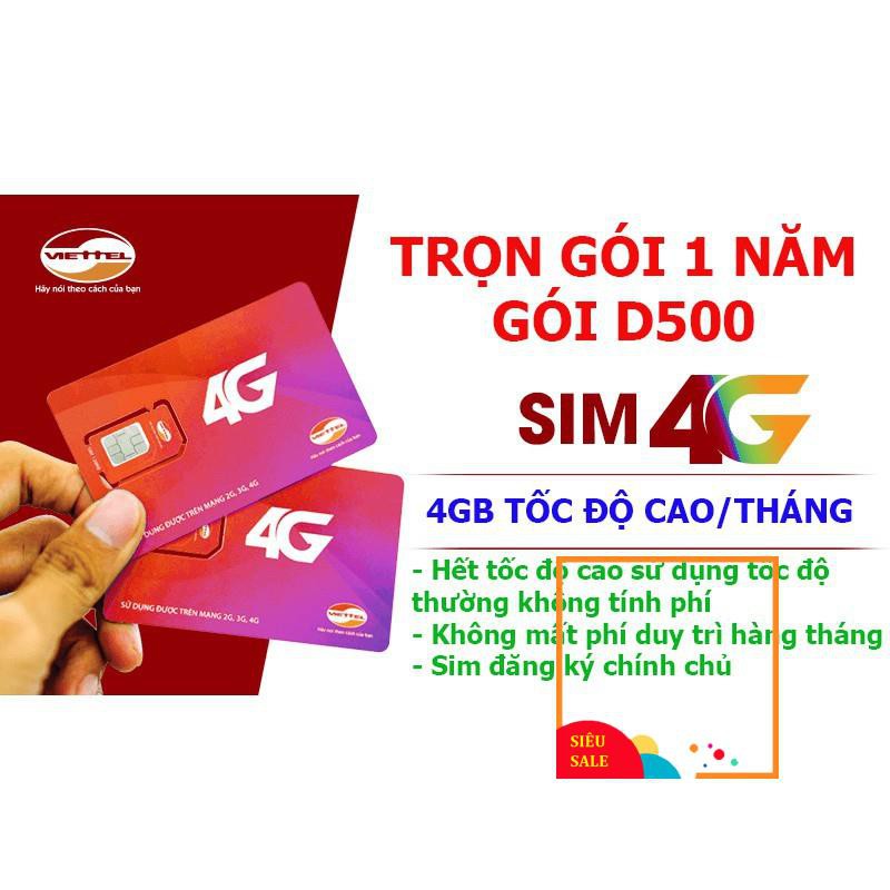 Sim 4G Vinaphone miễn phí 1 năm ko cần nạp tiền D500, VD149, D60G, VD89