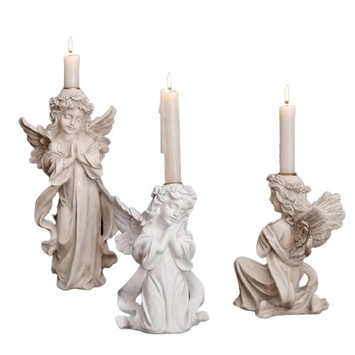 Chân nến trang trí cổ điển nội thất Bắc Âu hình nàng tiên decor phong cách tượng phục hưng Gothic