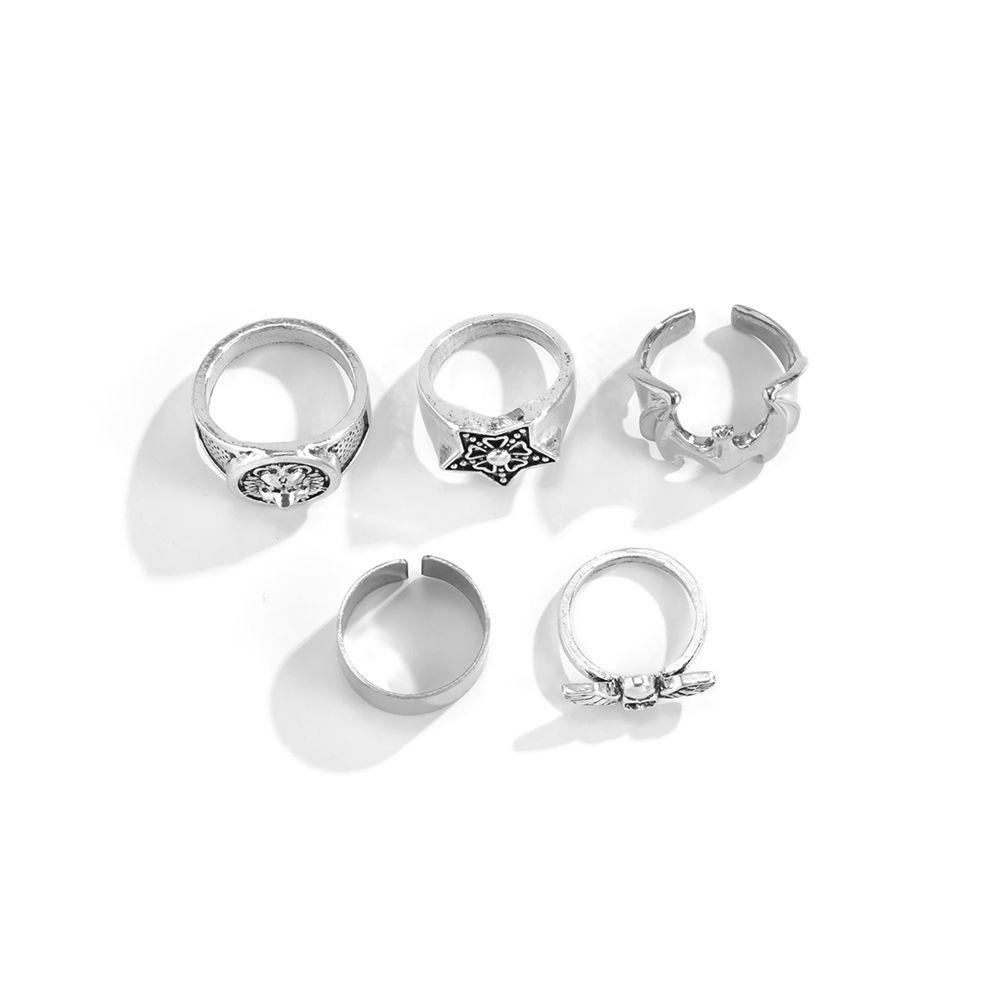 Nhẫn Nam Thiết Kế Đơn Giản Phong Cách Retro|Nhẫn Hở Bản Rộng Bằng Kim Loại Phong Cách Dân Tộc Cho Nam