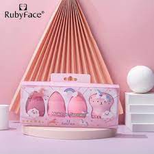 Sét 3 bông mút trang điểm kèm 1 con bạch tuộc rửa mặt