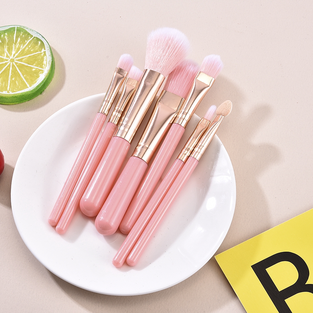 Bộ 7 cọ trang điểm màu hồng xinh xắn tiện dụng