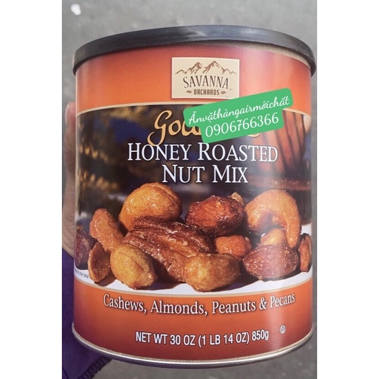 Mix Nut Hạt Hỗn Hợp Tẩm Mật Ong Savanna Orchards Honey Roasted Nut Mix 850g