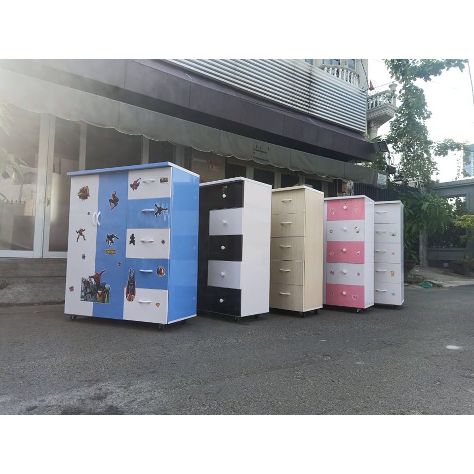 Tủ nhựa đài loan 2 cánh 5 hộc xanh | BigBuy360 - bigbuy360.vn