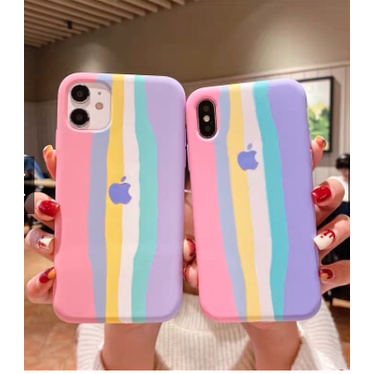 Ốp điện thoại Caseonsale cho iPhone 6G | 6G + | 7G túi xách tay thiết kế giản dị | 7G + | Xr | Xs Max | Ốp điện thoại TPU silicon màu cầu vồng xinh xắn cho X / XS