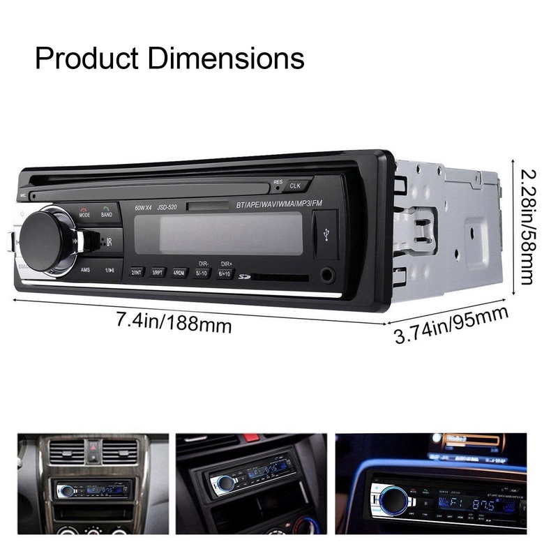 Máy nghe nhạc Mp3 Jsd520 12-24v đa năng dành cho xe hơi