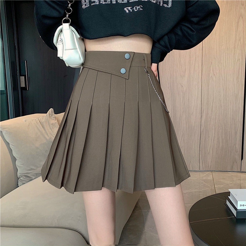 Chân Váy Xếp Ly Lưng Cao Thời Trang Mùa Xuân Dành Cho Nữ