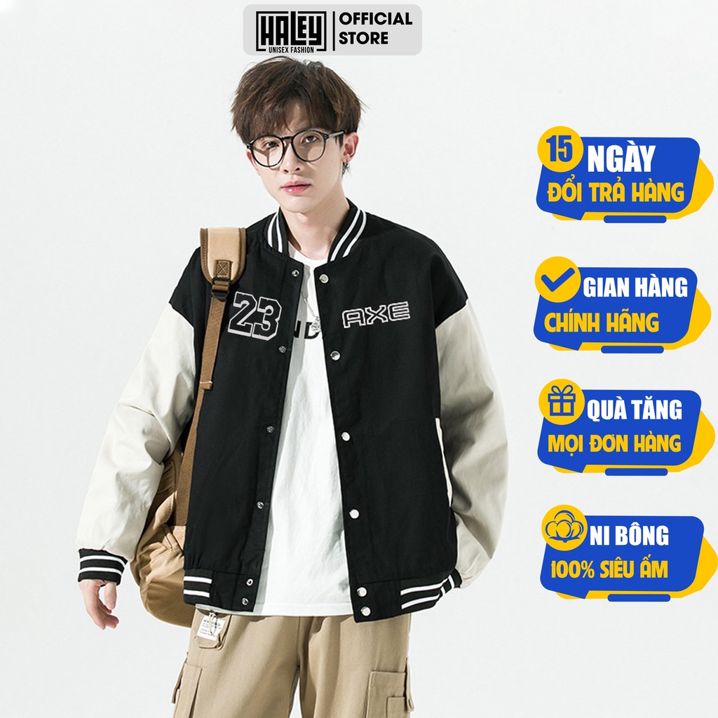 Áo bomber khoác Nam Nữ Unisex HALEY Street Wear Phong Cách Hàn Quốc Chất Nỉ Cao Cấp mã BB03 Không Xù Đủ Màu Dễ Phối Đồ