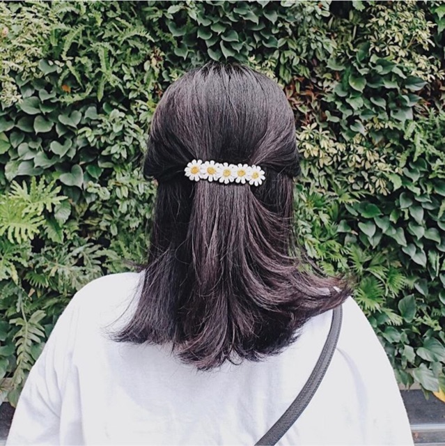 [ Hàng Thiết Kế ] Kẹp Tóc Mái Hoa Cúc Vải Handmade Họa Tiết Hoa Cao Cấp Ribbon.mimi Daisy Kẹp Mái