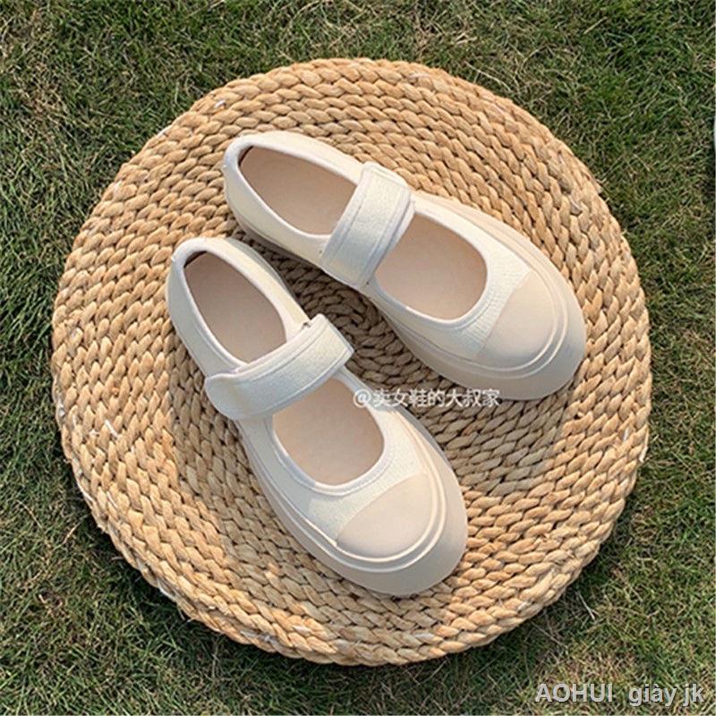 💕AOHUI💕CÓ SẴN - giày đế bánh mỳ kiểu mới quai dán hở mu bàn chân