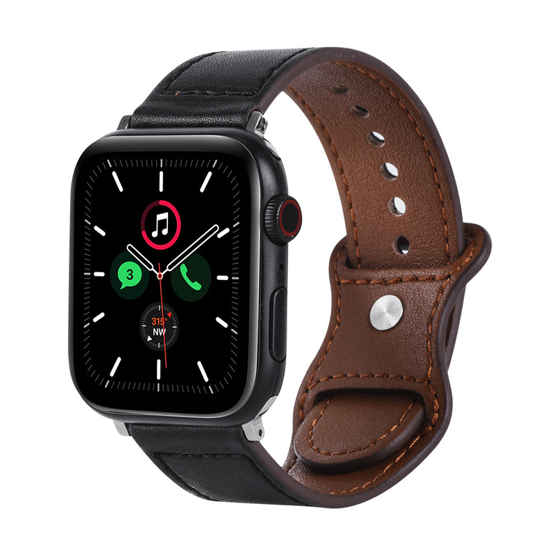 Dây đeo bằng da bò chuyên dụng cho đồng hồ thông minh Apple Watch 5 44mm Iwatch Series 4 3 2 1 42mm 38mm