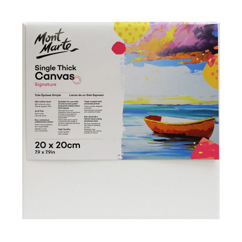 Vải toan Mont Marte vẽ màu acrylic, sơn dầu Úc Signature Single Thick Canvas sơn lót 3 lớp nhiều size - Hoạ cụ Gia Huy