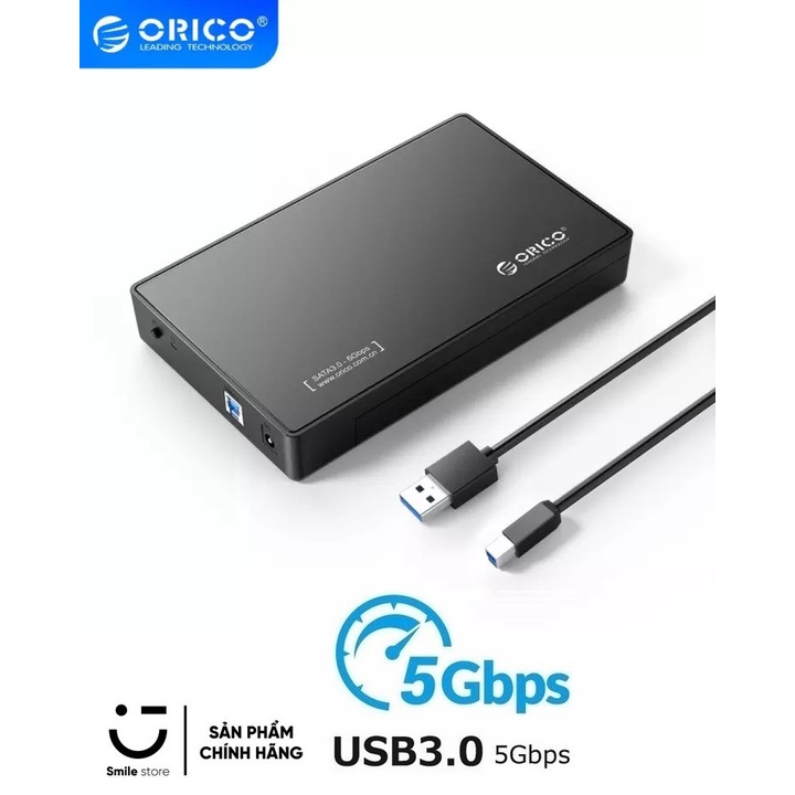 ORICO 3588US3 Hộp Đựng Ổ Cứng gắn ngoài HDD Box 3.5 Inch SATA3 USB 3.0 Dùng cho HDD SSD 3.5&quot;/2.5&quot;