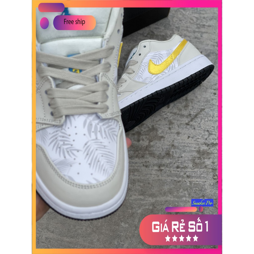 (FULL BOX + QUÀ TẶNG) Giày thể thao AIR Jordan 1 Low Palm Tree " Light Orewood Brown" siêu đẹp dành cho nam và nữ | BigBuy360 - bigbuy360.vn