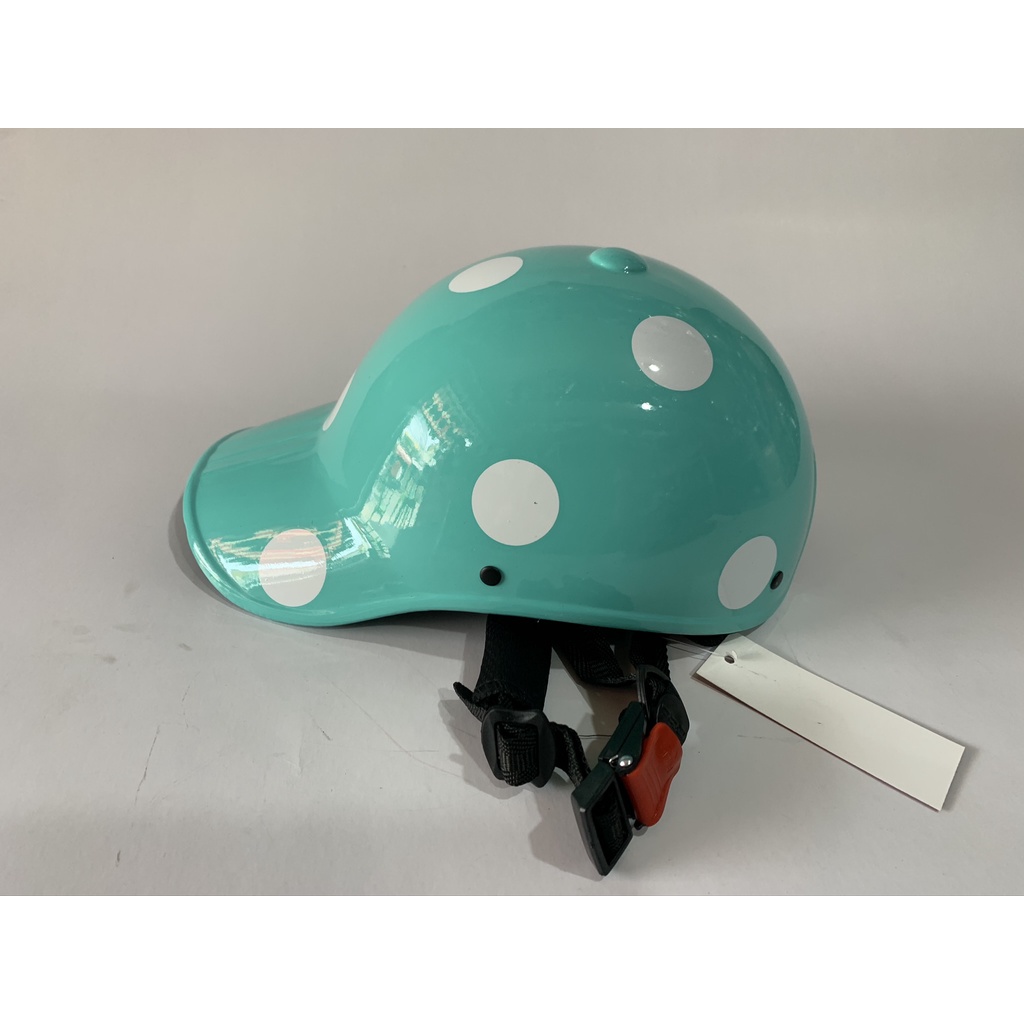 MŨ BẢO HIỂM KIỂU NÓN KẾT CHẤM BI XANH NGỌC-HÀNG CÔNG TY BH 12 THÁNG