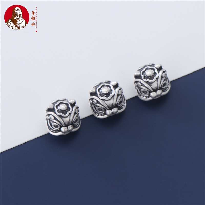 Hạt Xỏ Lỗ Hình Sư Tử 3d Bằng Bạc 999 Dùng Làm Vòng Đeo Tay DIY