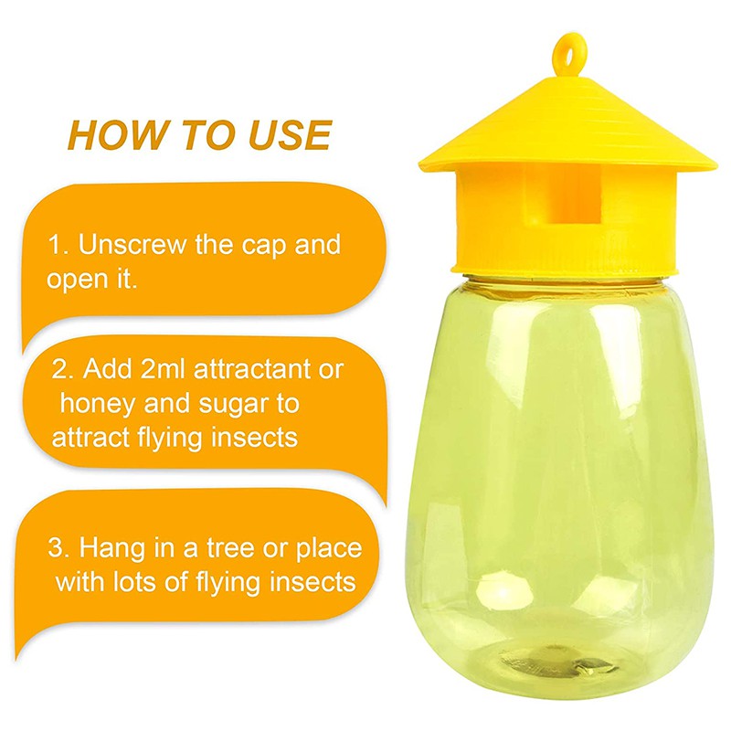 4 Pack Fly Reusable Traps, Fruit Fly Traps Fly Catcher Outdoor