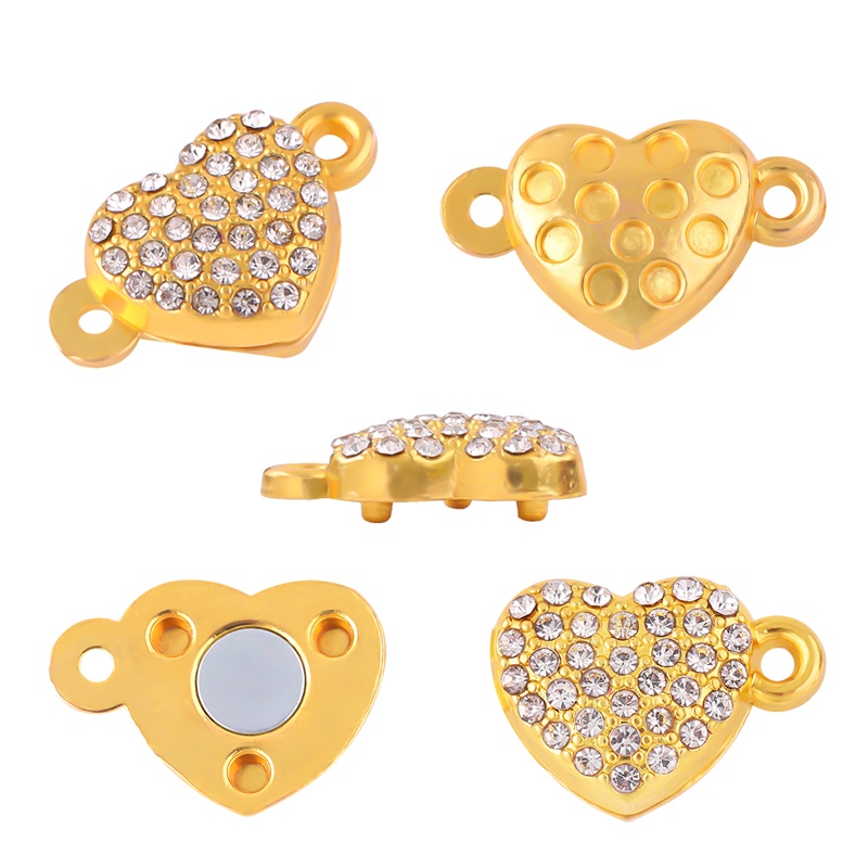 Móc nối vòng cổ / vòng tay/ khóa nối nam châm đính đá màu vàng / bạc tiện lợi