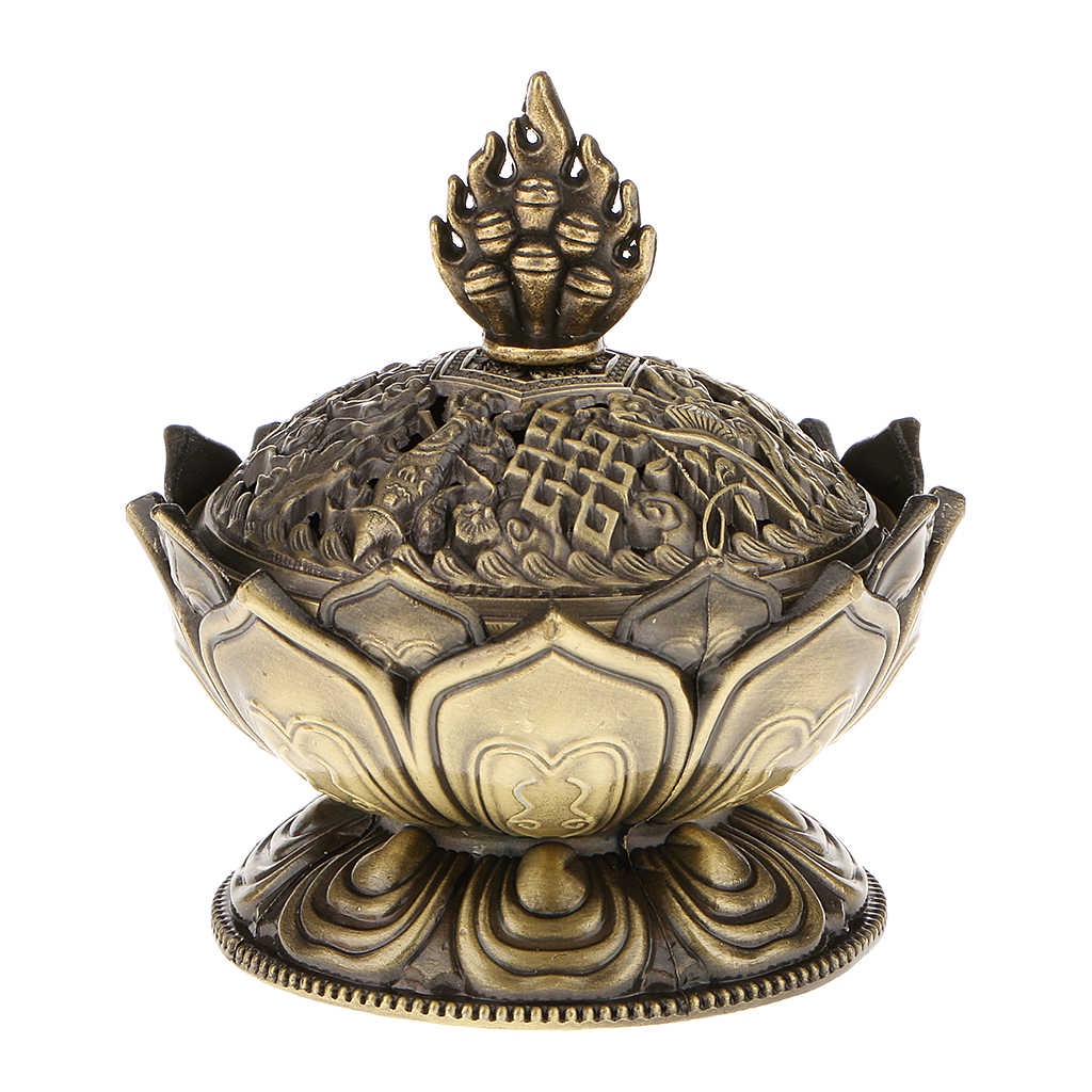 Đồ thờ cúng lư hương sen đồng thau 9cm