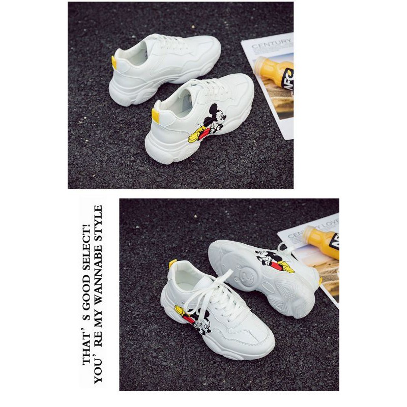 Giày nữ 👟 Freeship 👟 Giày thể thao hình chuột Mickey độn 5cm siêu êm | BigBuy360 - bigbuy360.vn