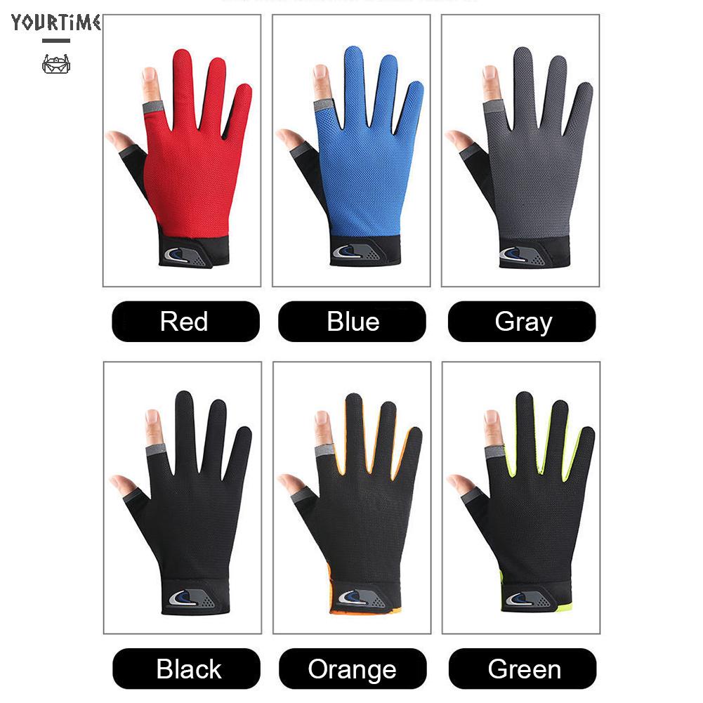 1 Đôi Găng Tay Chống Trượt Hở Ngón 2 Ngón Dùng Khi Câu Cá, Đạp Xe