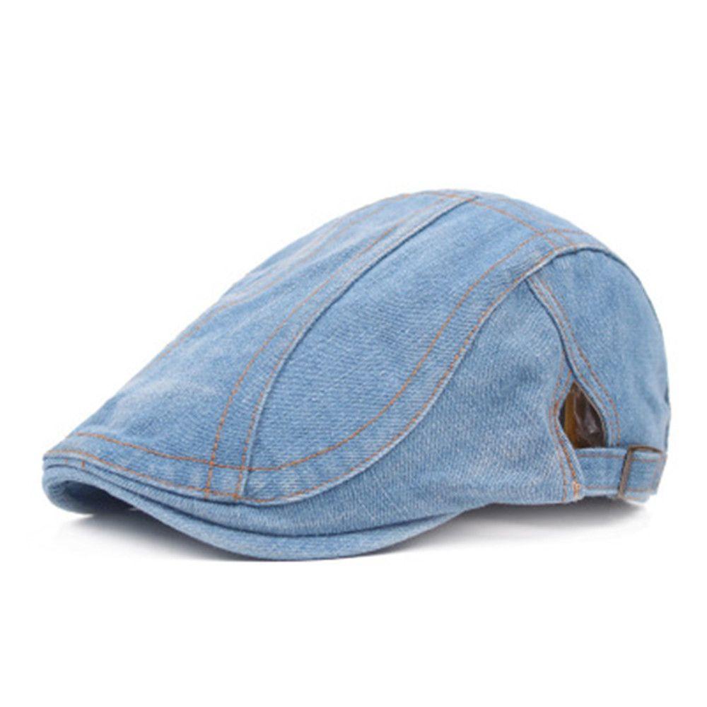 ROWANS Mũ Beret Vải Denim Phong Cách Vintage