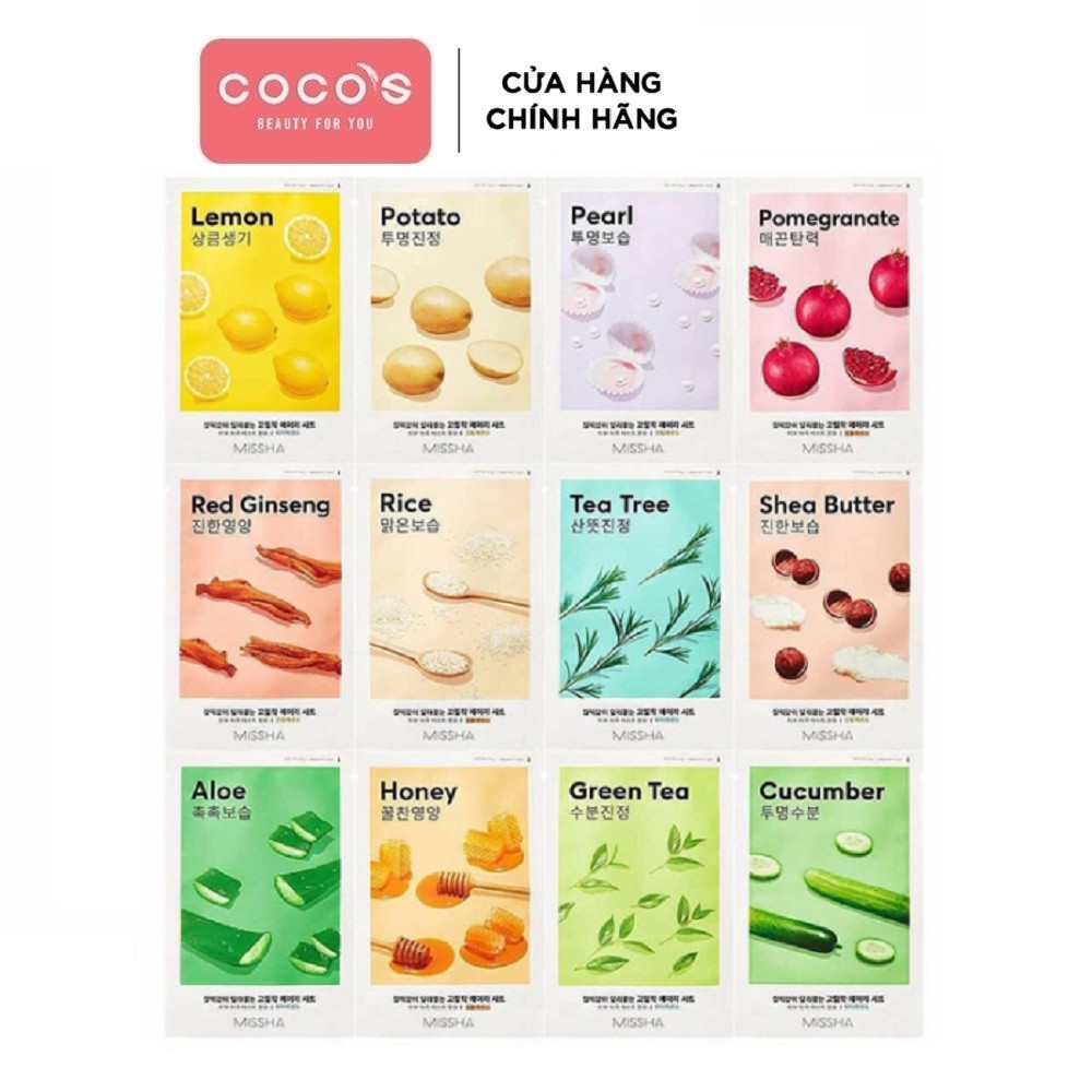 [Mã COSCOCOT4 -8% đơn 250K] Mặt Nạ Dưỡng Da Chiết Xuất Trái Cây Missha Airy Fit Sheet Mask 19g