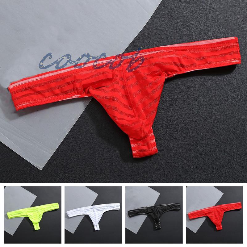 Men's Low-rise Sexy See-through Thong Underwear Ultra-thin Breathable Briefs